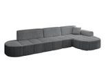 ECKSOFA Ottomane Rechts LIVO-L2 - 337x173x79,5 cm Dunkelgrau