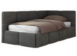 JUGENDBETT ARVO 90/200 - Dunkelgrau Velvet - ohne Matratze - Rechts Seite