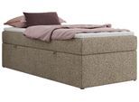 BOXBETT ZERO 90/200 - Dunkelbeige Struktur - H4 - Topper Visco