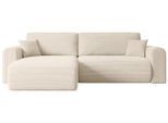ECKSOFA mit Schlaffunktion und Bettkasten ORRO-L - 272x145x83 cm Beige Cord