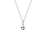 Kette mit Anhänger ZEEME "925/- Sterling Silber rhodiniert Fußball", mehrfarbig, Halsketten, Damen, 45,0cm, Silber 925 (Sterlingsilber), L: 45 B: 6mm, glänzend, B:6mm
