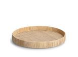 Zeller Present Dekotablett, Natur, Holz, Rattan, rund, 40x40x5 cm, nachhaltig, Dekoration, Dekoartikel, Dekoteller & -tabletts
