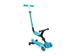 GLOBBER GO-UP ACTIVE LIGHTS 360 – 3 in 1 Aufsitzrad, Laufrad und Scooter, 120/80 mm, 3-rädrig, höhenverstellbar, blau