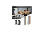 Vicco Apothekerhochschrank Fame-Line Eiche Hellblau-Grau gerahmt 30 cm