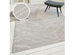 Teppich OTTO HOME "Adlee", beige, B:120cm H:12mm L:170cm, Polyester, Teppiche, Teppich, Kurzflorteppich, gewebt, geometrisch, Wohnzimmer, modern, Punkte