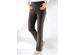 Schlupfhose CASUAL LOOKS, Damen, Gr. 24, Kurzgrößen, grau, 98% Baumwolle, 2% Elasthan, unifarben, lang, Hosen Schlupfhose