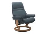 Relaxsessel STRESSLESS "Sunrise", blau (atlantic blau batick), B:79cm H:103cm T:73cm, Leder BATICK: BATICK ist ein leicht korrigiertes, durchgefärbtes und genarbtes Möbelleder, bei dem die meisten Unebenheiten und Spuren in der Regel entfernt wurden.;Leder PALOMA: PALOMA ist ein durchgefärbtes Semianilin-Möbelleder mit natürlicher Narbung.;ROHLEDER Stoff Q2 FARON: Ein fester zuverlässiger Bouclé m