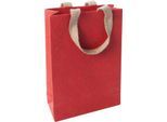 Sigel Geschenktüte Red Coco, Größe S, mit Bodeneinlage und breiten Jutegriffen, L 80 x B 190 x H 280 mm, Jutefaserpapier, rot, 5 Stück