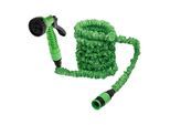 BGS Do it yourself Wasserschlauch 70903, Textil, flexibel, mit Garten-Handbrause mit 7 Funktionen, 3 - 10 m)