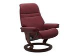 Relaxsessel STRESSLESS "Sunrise", rot (bordeaux batick), B:75cm H:100cm T:73cm, Leder BATICK: BATICK ist ein leicht korrigiertes, durchgefärbtes und genarbtes Möbelleder, bei dem die meisten Unebenheiten und Spuren in der Regel entfernt wurden.;Leder PALOMA: PALOMA ist ein durchgefärbtes Semianilin-Möbelleder mit natürlicher Narbung.;ROHLEDER Stoff Q2 FARON: Ein fester zuverlässiger Bouclé mit ein