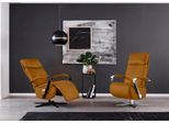 Relaxsessel W.SCHILLIG "rumbaa", gelb (brandy s37), B:68cm H:113cm T:83cm, Stoff S37 (100% Polyester): Luxus-Microfaser in Lederoptik, Sessel, Relaxsessel, wahlweise mit Doppelmotor, in Größen S, M & L, mit 5-Sternfuß