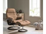 Relaxsessel STRESSLESS "Sunrise", braun (latte batick), B:79cm H:103cm T:73cm, Leder BATICK: BATICK ist ein leicht korrigiertes, durchgefärbtes und genarbtes Möbelleder, bei dem die meisten Unebenheiten und Spuren in der Regel entfernt wurden.;Leder PALOMA: PALOMA ist ein durchgefärbtes Semianilin-Möbelleder mit natürlicher Narbung.;ROHLEDER Stoff Q2 FARON: Ein fester zuverlässiger Bouclé mit eine