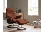 Relaxsessel STRESSLESS "Sunrise", braun (copper paloma), B:79cm H:103cm T:73cm, Leder BATICK: BATICK ist ein leicht korrigiertes, durchgefärbtes und genarbtes Möbelleder, bei dem die meisten Unebenheiten und Spuren in der Regel entfernt wurden.;Leder PALOMA: PALOMA ist ein durchgefärbtes Semianilin-Möbelleder mit natürlicher Narbung.;ROHLEDER Stoff Q2 FARON: Ein fester zuverlässiger Bouclé mit ein