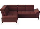 Ecksofa SIT & MORE "Vanity L-Form, B: 254 cm, Leder", merlot, B:254cm H:84cm T:197cm, Sofas, Ecksofa, Inkl.Sitz-,Kopf-und Armteilverstellung