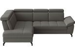 Ecksofa SIT & MORE "Vanity L-Form, B: 254 cm, Leder", mocca, B:254cm H:84cm T:197cm, Sofas, Ecksofa, Inkl.Sitz-,Kopf-und Armteilverstellung