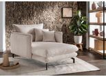 Relaxsessel HOME AFFAIRE "Lazio modern und bequem, schmale Armlehnen, tolle Detailverarbeitung", beige, B:255cm H:94cm T:167cm, 93% Polyester, 7% Polyamid, Sessel, Relaxsessel, zwei verschiedene Fußfarben wählbar