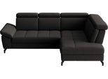 Ecksofa SIT & MORE "Vanity L-Form, B: 254 cm, Leder", schwarz, B:254cm H:84cm T:197cm, Sofas, Ecksofa, Inkl.Sitz-,Kopf-und Armteilverstellung