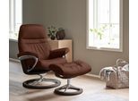 Relaxsessel STRESSLESS "Sunrise", braun (malt braun batick), B:79cm H:103cm T:73cm, Leder BATICK: BATICK ist ein leicht korrigiertes, durchgefärbtes und genarbtes Möbelleder, bei dem die meisten Unebenheiten und Spuren in der Regel entfernt wurden.;Leder PALOMA: PALOMA ist ein durchgefärbtes Semianilin-Möbelleder mit natürlicher Narbung.;ROHLEDER Stoff Q2 FARON: Ein fester zuverlässiger Bouclé mit