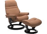 Relaxsessel STRESSLESS "Sunrise", braun (latte batick), B:79cm H:103cm T:73cm, Leder BATICK: BATICK ist ein leicht korrigiertes, durchgefärbtes und genarbtes Möbelleder, bei dem die meisten Unebenheiten und Spuren in der Regel entfernt wurden.;Leder PALOMA: PALOMA ist ein durchgefärbtes Semianilin-Möbelleder mit natürlicher Narbung.;ROHLEDER Stoff Q2 FARON: Ein fester zuverlässiger Bouclé mit eine