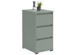 Carryhome Nachtschrank, Graugrün, Kunststoff, 3 Schublade(n) Schubladen, 40.1x78.9x48 cm, Schlafzimmer, Nachttische