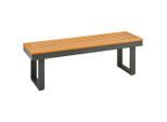 Amatio Basic Sitzbank, Anthrazit, Akazie, Holz, Metall, Akazie, massiv, 2-Sitzer, 120x40x35 cm, Fsc, Esszimmer, Bänke, Sitzbänke