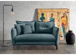 Sitzgruppe HOME AFFAIRE "Lazio modern und bequem, schmale Armlehnen, tolle Detailverarbeitung", blau (petrol), B:255cm H:94cm T:110cm, 93% Polyester, 7% Polyamid, Sitzmöbel-Sets, Sitzgruppe, zwei verschiedene Fußfarben wählbar
