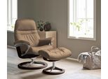 Relaxsessel STRESSLESS "Sunrise", braun (almond paloma), B:83cm H:105cm T:74cm, Leder BATICK: BATICK ist ein leicht korrigiertes, durchgefärbtes und genarbtes Möbelleder, bei dem die meisten Unebenheiten und Spuren in der Regel entfernt wurden.;Leder PALOMA: PALOMA ist ein durchgefärbtes Semianilin-Möbelleder mit natürlicher Narbung.;ROHLEDER Stoff Q2 FARON: Ein fester zuverlässiger Bouclé mit ein