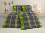 Bettwäsche TOM TAILOR HOME "Ole", grün, B/L: 135cm x 200cm, 1 Stk., 1 Stk., Renforcé, B/L: 80cm x 40cm, 2, Renforcé, Obermaterial: 100% Baumwolle, Bettwäsche, Bettwäsche, karierte Bettwäsche aus Baumwolle, mit Reißverschluss