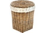 Wäschekorb LOCKER "Kubus", braun (braun, beige), B:50cm H:60cm T:50cm Ø:50cm, Wäschesammler, Wäschekorb, Größe M
