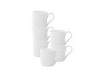 Espressotasse VILLEROY & BOCH "Espressotassen Modern Grace 60 ml 6er Set weiß", weiß, Porzellan, Trinkgefäße, Espressotasse