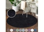 Hochflor-Teppich CARPET CITY "City Shaggy", schwarz, H:30mm Ø:200cm, Polypropylen, Teppiche, Teppich Langflor, Uni, Shaggy, flauschig-weich
