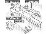 FEBEST Lagerung, Motorv75atr hinten für MITSUBISHI