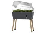 Gusta Garden , Anthrazit , Holz, Kunststoff , Lärche , 40 l , 38x95x79 cm , Freizeit im Garten, Gartenpflege, Hochbeete, Hochbeete