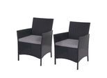 POLY-RATTAN SESSEL HALDEN Anthrazit 2er-Set