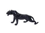 DEKO FIGUR PANTHER MIT HALSBAND Hochglanz Schwarz