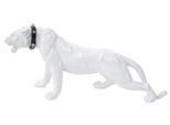 DEKO FIGUR PANTHER MIT HALSBAND Hochganz Reinweiß