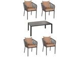 GARTENGARNITUR Anthrazit, Taupe 5-teilig-Set