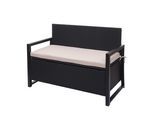 POLY-RATTAN 2ER SITZBANK Anthrazit, Beige