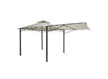 PERGOLA STAHL + SEITENWAND Cremeweiß
