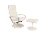 RELAXSESSEL MIT HOCKER Cremeweiß