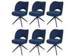 ESSZIMMERSTUHL Blau 6er-Set
