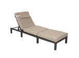 POLY-RATTAN SONNENLIEGE PREMIUM Anthrazit, Cremeweiß