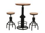 SET BARTISCH + BARHOCKER Kiefer Dekor 3er-Set
