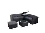 POLY-RATTAN-GARNITUR STAUFACH Anthrazit