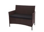 POLY-RATTAN GARTENBANK Braun, Schwarz