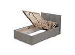 POLSTERBETT Dalas Granitgrau 120 x 200 x 40 cm Bettkasten Mit hochwertiger Matratze H3 (bis 120 kg) und Lattenrost