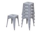 HOCKER METALL Grau 6er-Set