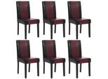 ESSZIMMERSTUHL Schwarz, Rot 6er-Set
