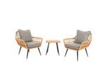 POLY-RATTAN GARNITUR Grau