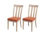 ESSZIMMERSTUHL Orange, Braun 2er-Set